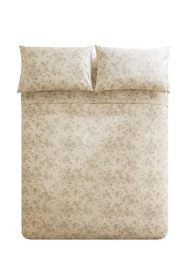 フローラルプリント デュベカバーベージュZaraのフローラルプリント デュベカバー - ベージュ 
