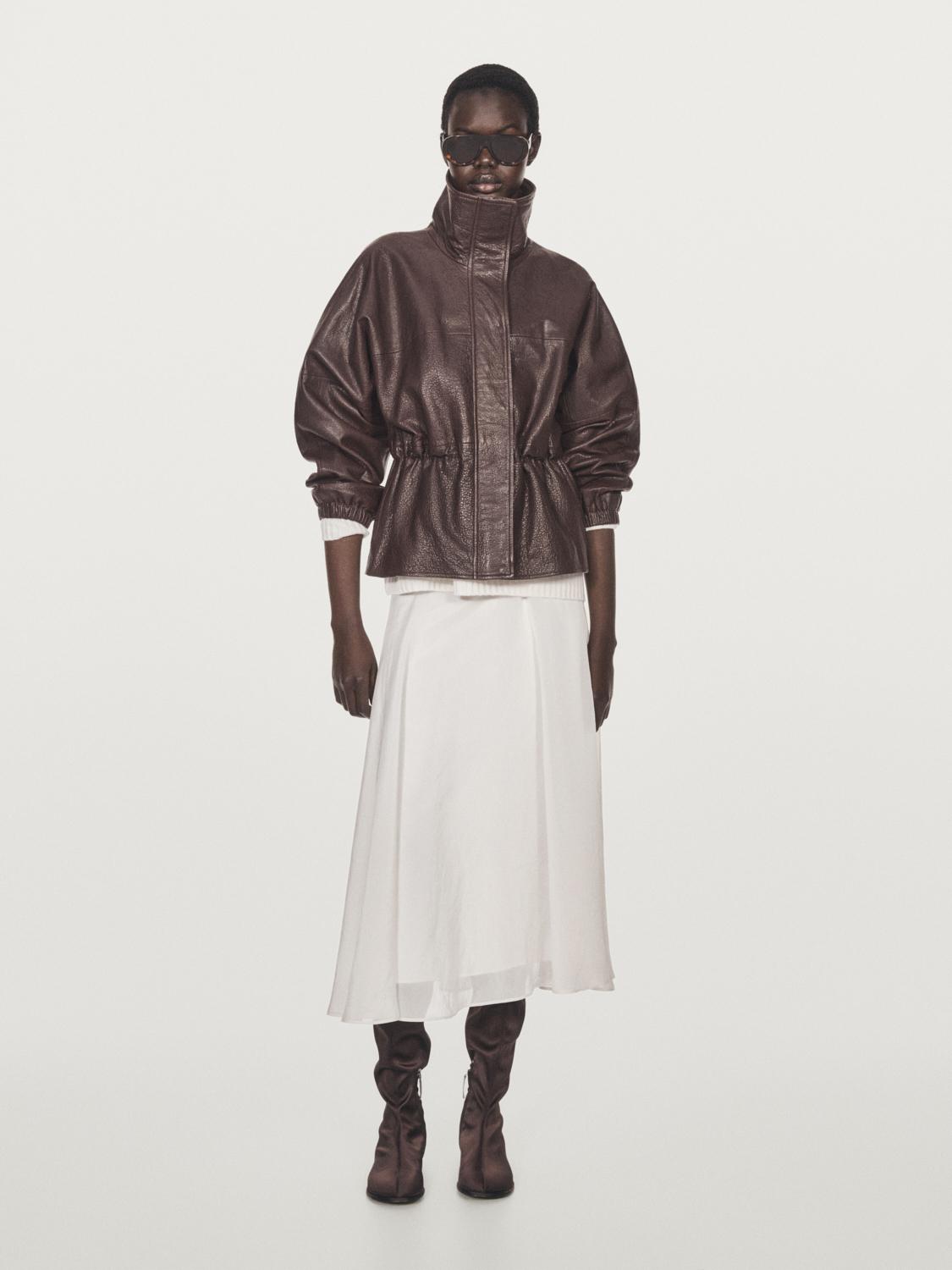 Nappa leather jacket with grainy finish