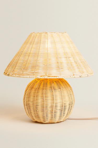 CHILDREN’S RATTAN TABLE LAMP - Light beige by Zara - Image 1