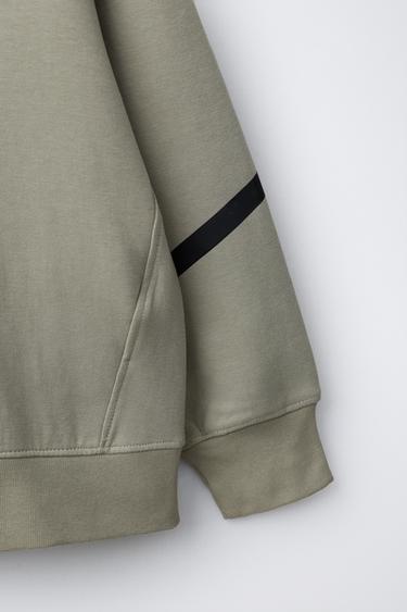 SPORTY INTERLOCK HOODIE - Grey green by Zara - Image 3