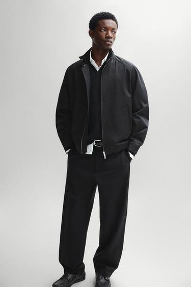 Barrel fit pants with pleat detail — Black 1