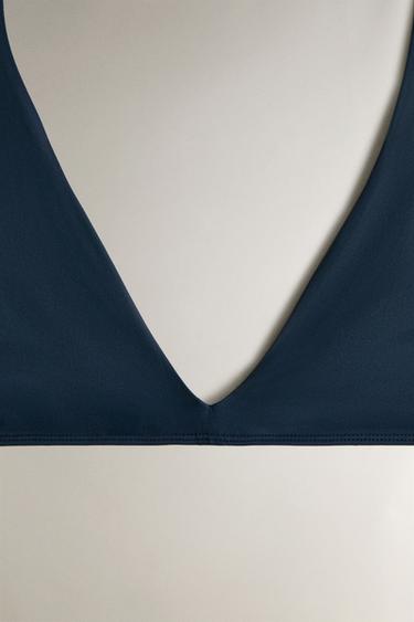 TRIANGLE BEACH BIKINI TOP - Navy blue by Zara - Image 3