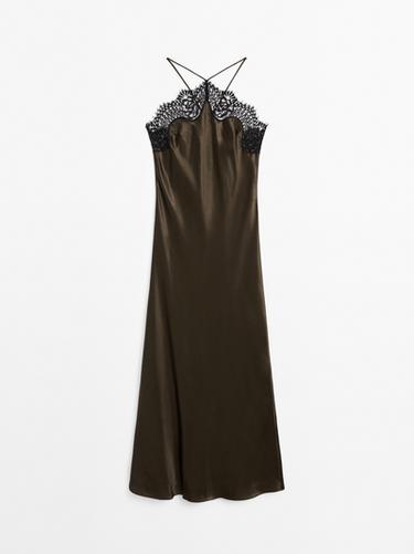 Zara Satin camisole dress - Studio - Brown - Image 0