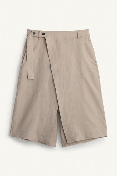 BERMUDES CREUADES WIDE FIT 100% LLI - Beix de Zara