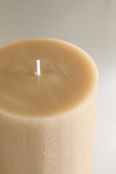 LONG DECORATIVE CYLINDRICAL CANDLE - Cream by Zara - Image 2