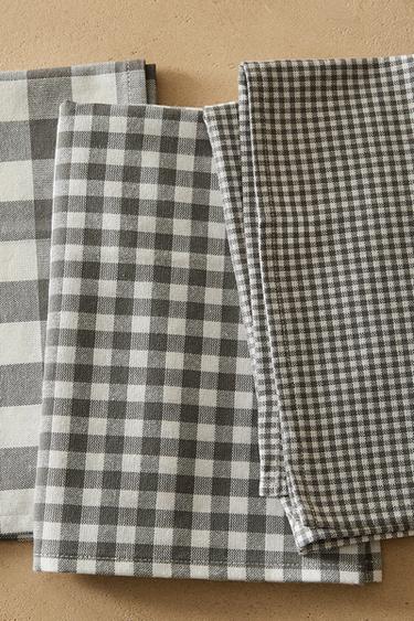 DYED THREAD TEA TOWEL (PACK OF 3) - Grey by Zara