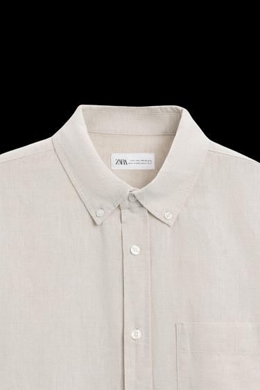 COTTON - LINEN SHIRT - Light beige by Zara