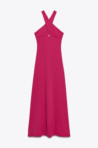 ROBE FLUIDE CROISÉE - Framboise de Zara - Image 5