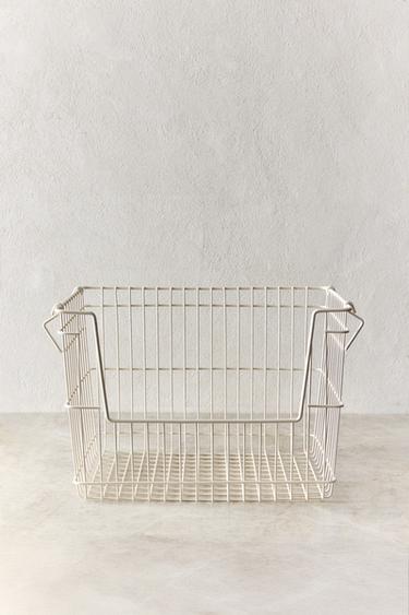 CESTA IN METALLO LACCATO IMPILABILE - Crema di Zara