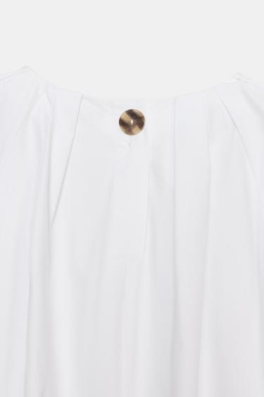 CHEMISE EN POPELINE À BALLON - blanc de Zara - Image 8