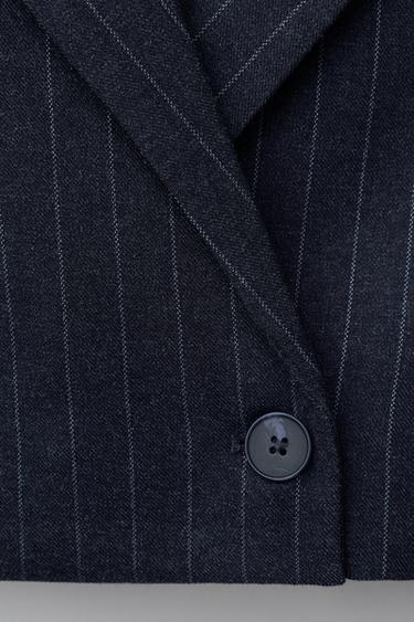 VESTE COURTE À RAYURES TENNIS - Bleu marine de Zara - Image 3