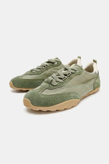 CONTRAST RUNNING SNEAKERS - Khaki Green by Zara - Image 3