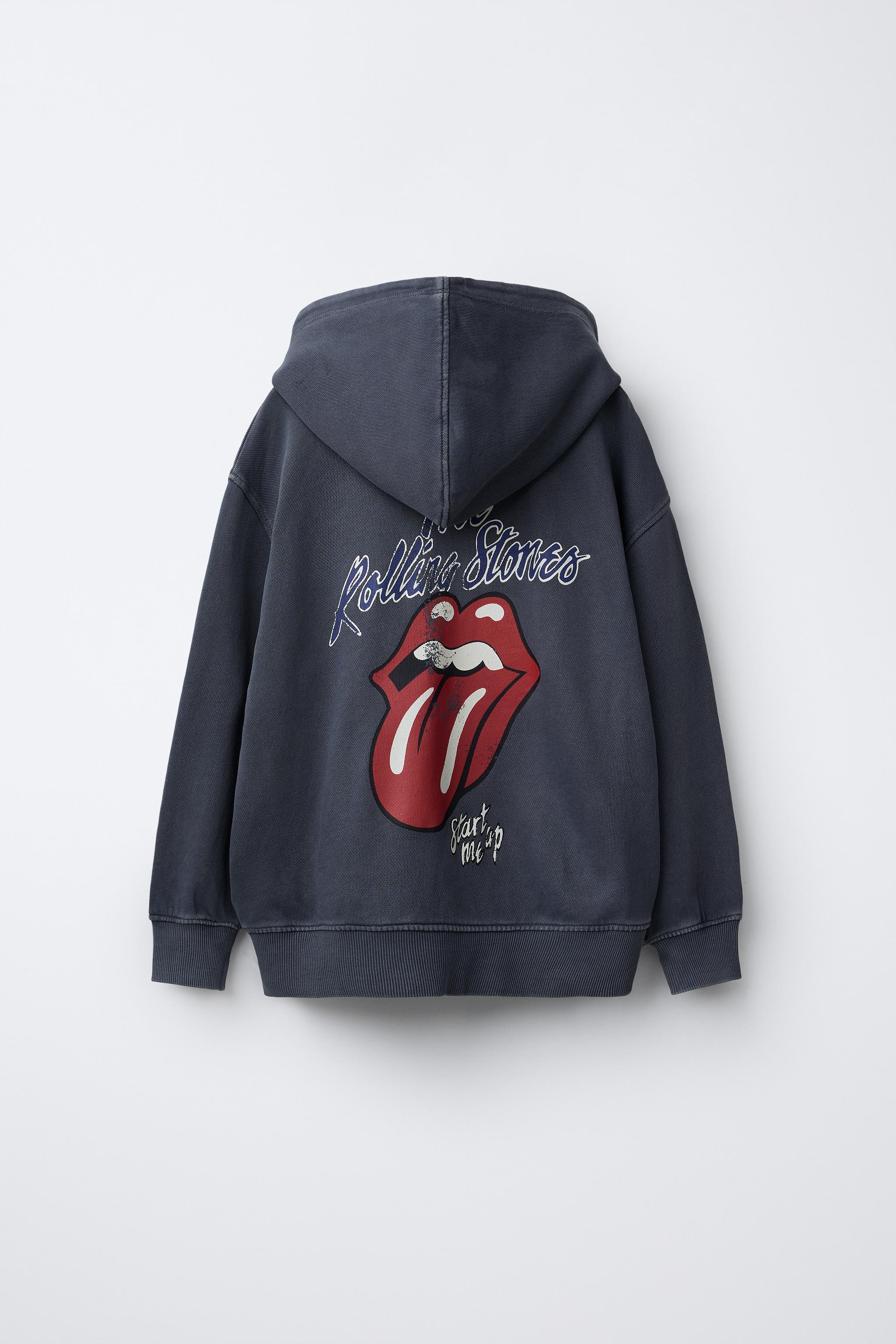 WASHED EFFECT ZIP SWEATSHIRT ROLLING STONES ©