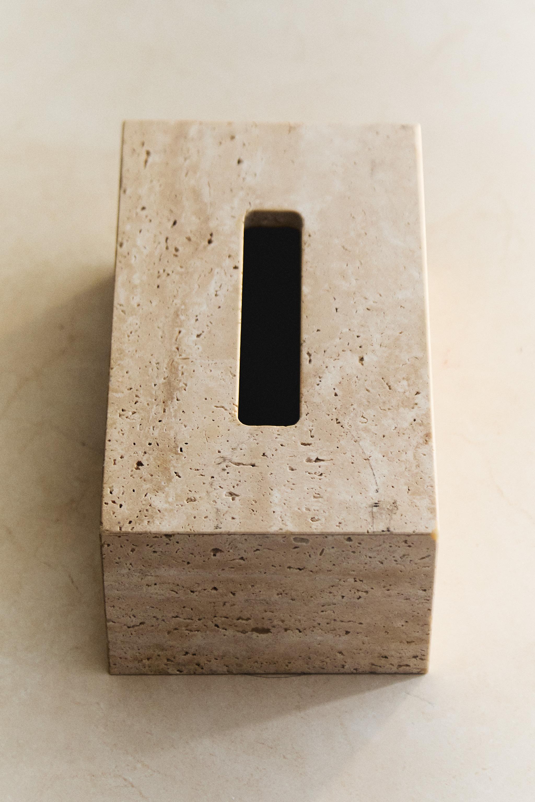 BOÎTE À MOUCHOIRS MARBRE BEIGE