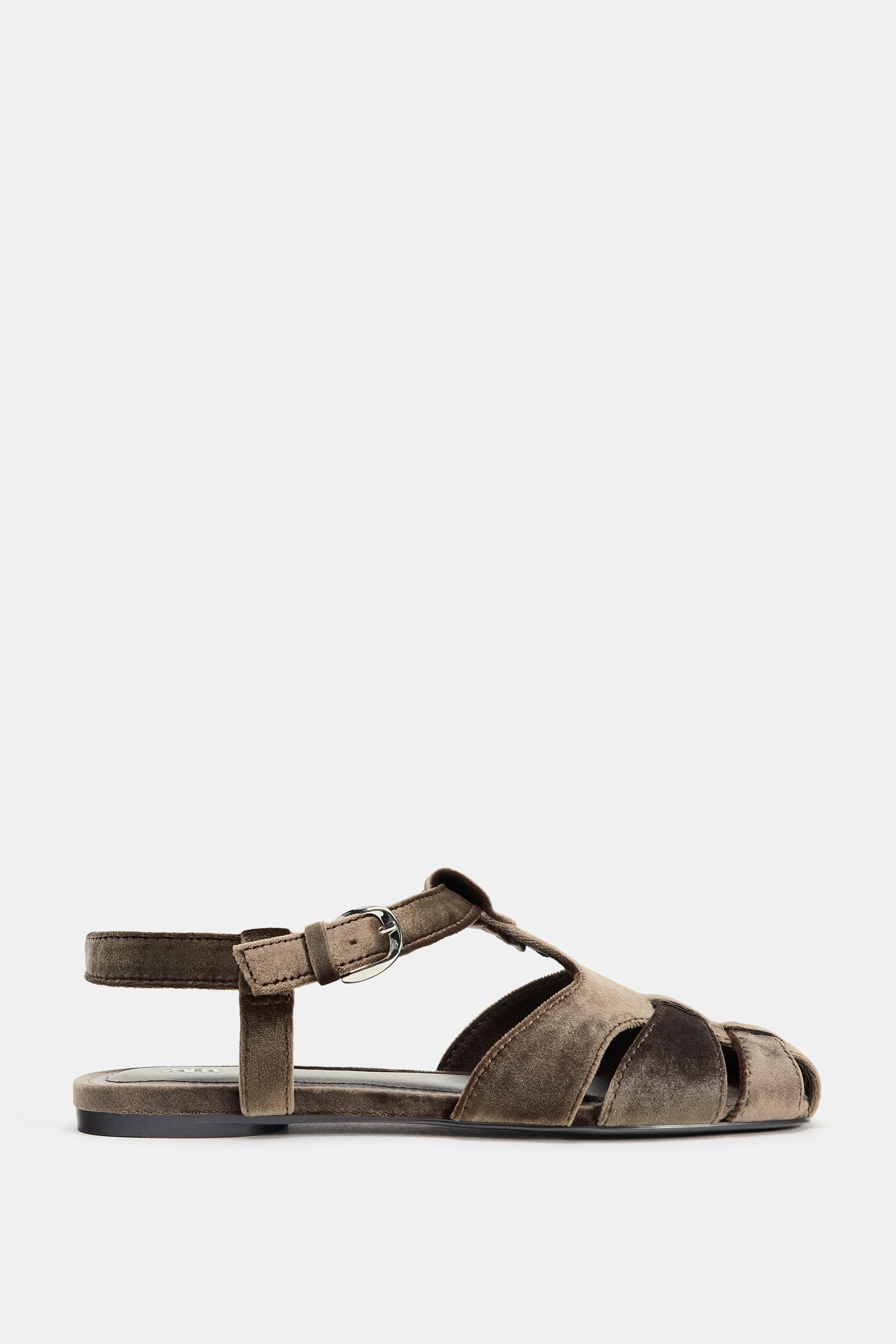 VELVET EFFECT FISHERMAN SANDALS