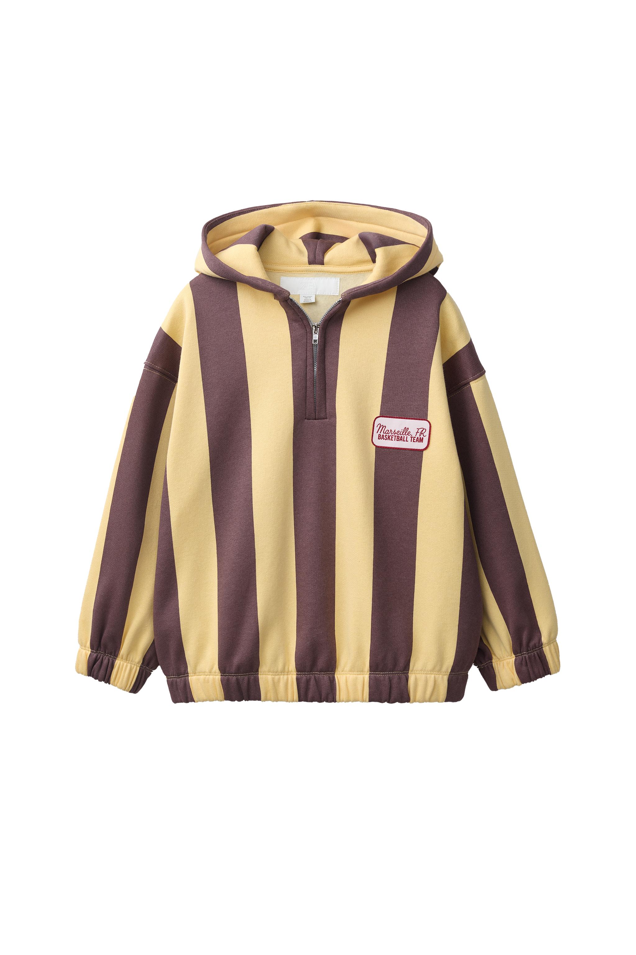 SUDADERA CAPUCHA ESTAMPADO RAYAS