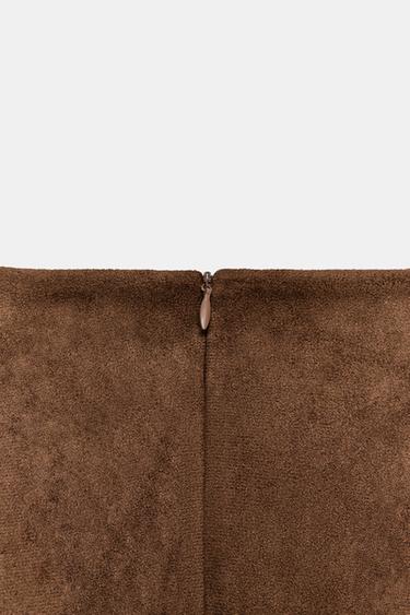 FAUX SUEDE SHORT DRESS - Caramel by Zara - Image 7