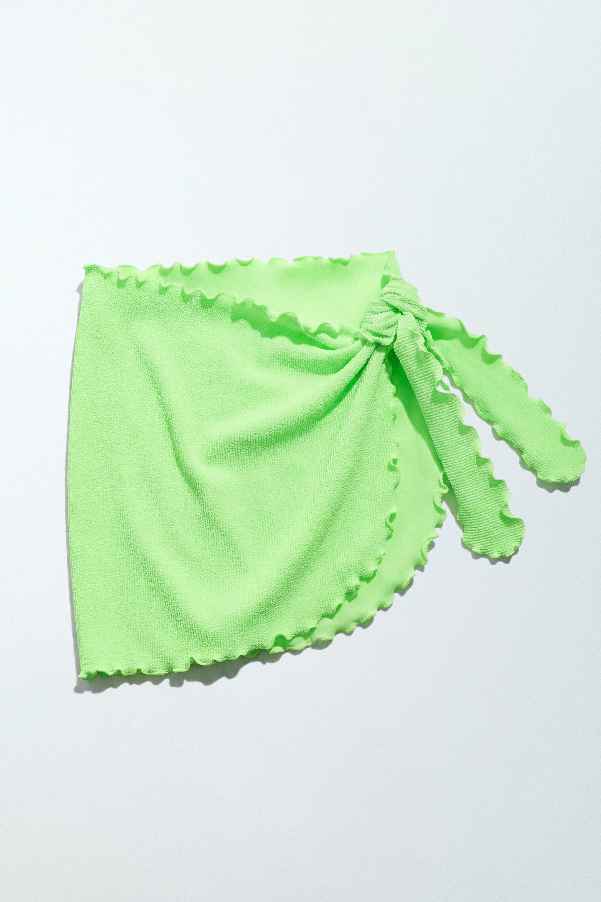 RIBBED PAREO — Neon yellow