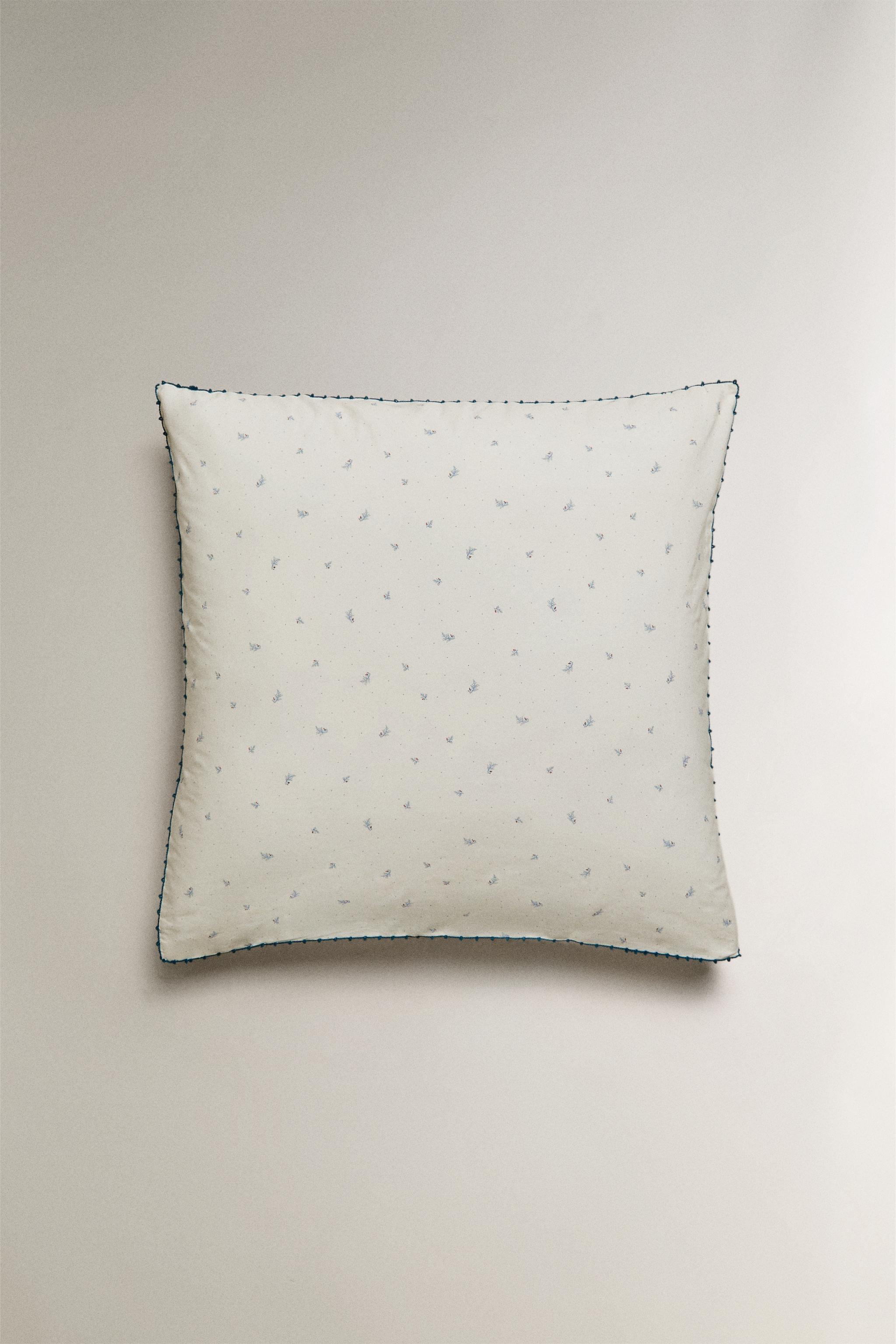 KIDS' COTTON LEAF AND DOT PILLOWCASE