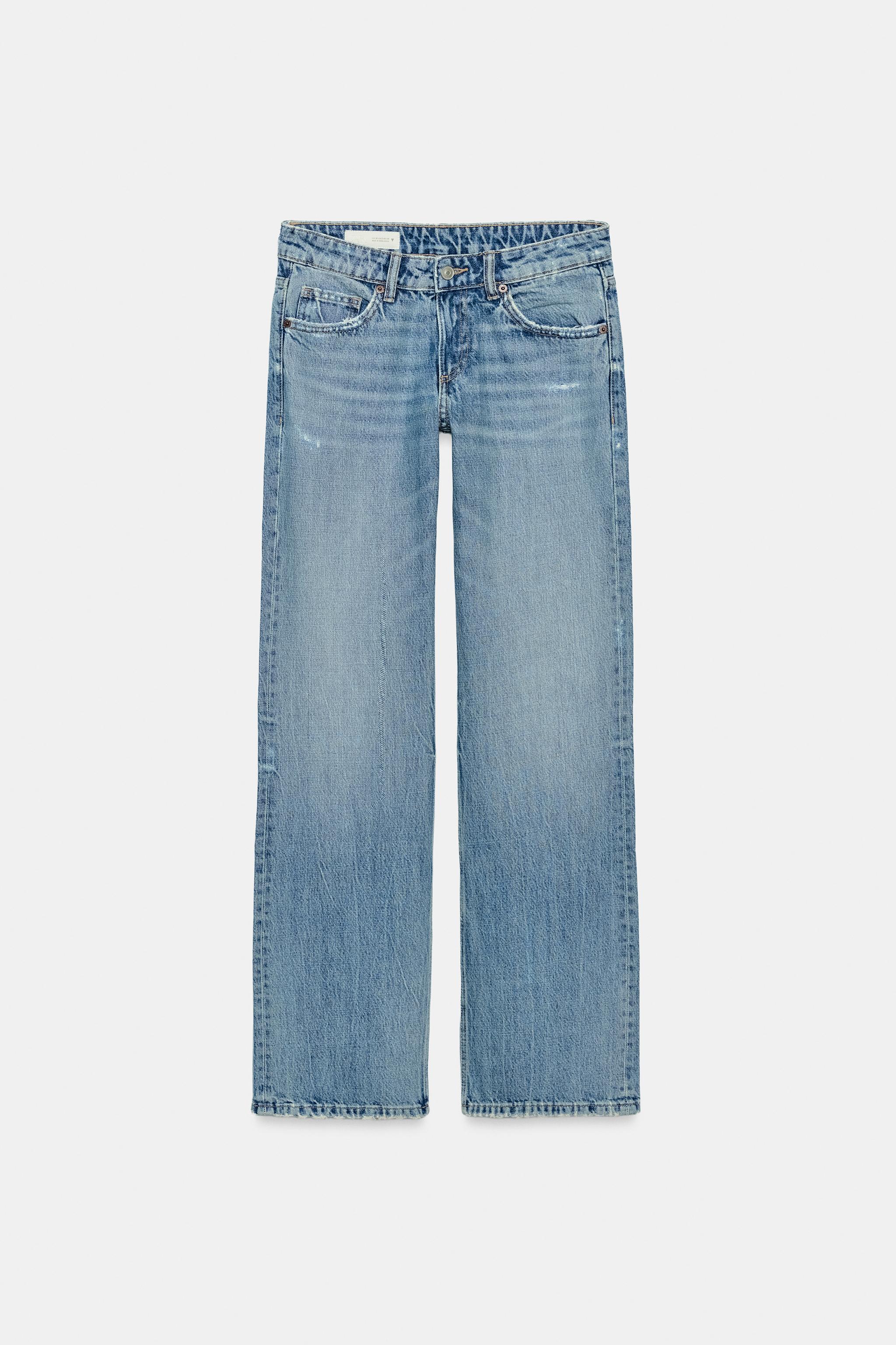 TRF ローライズ ワイドレッグ デニムパンツ - ライトブルー | ZARA