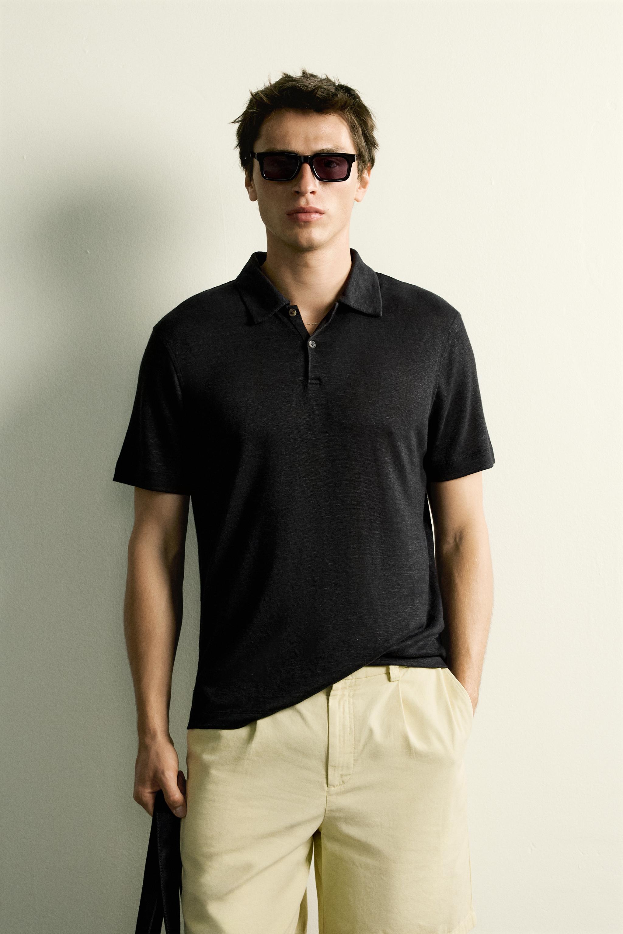 HEMP-VISCOSE REGULAR FIT POLO SHIRT