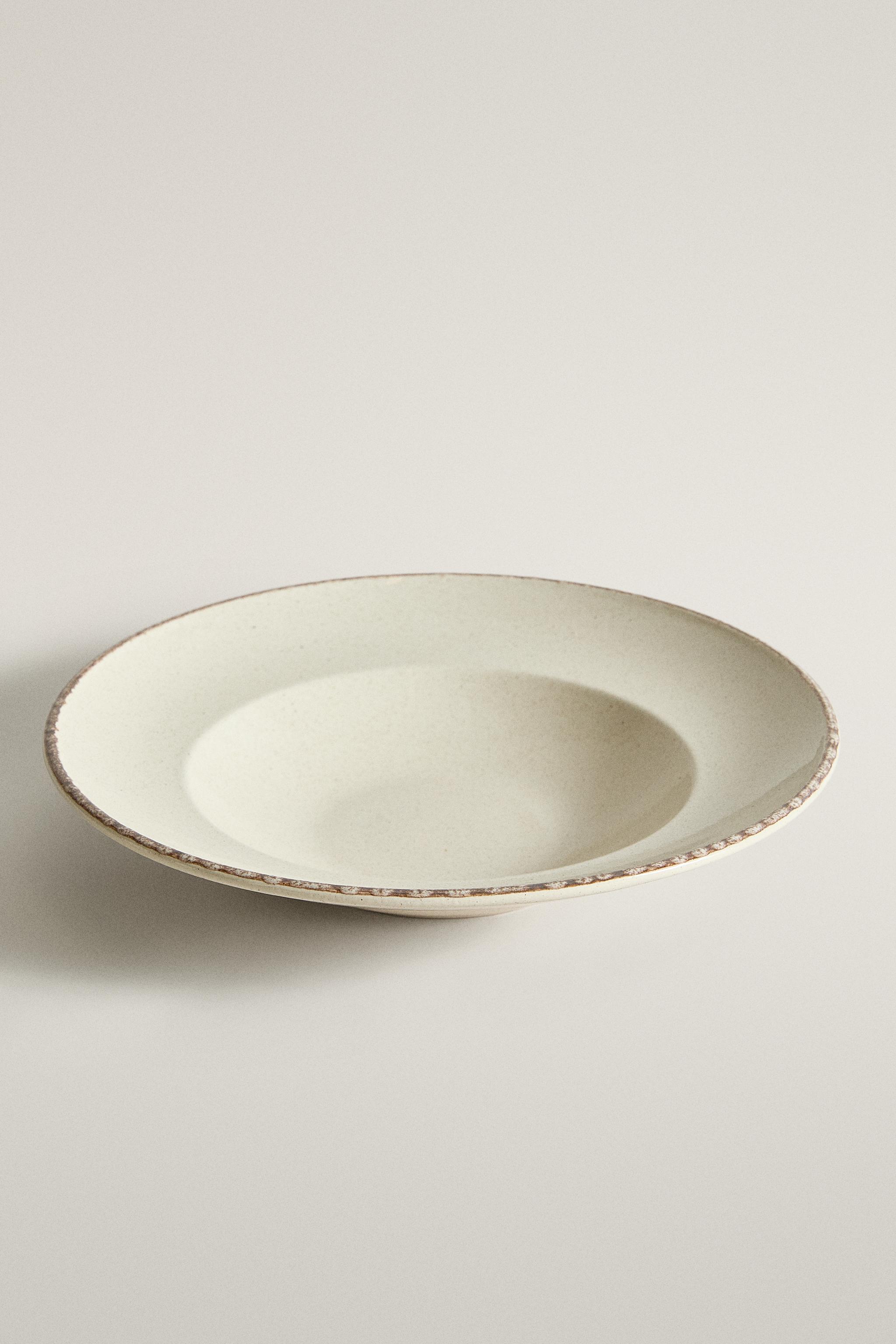 ASSIETTE À PÂTES GRÈS BORDURE VIEILLIE