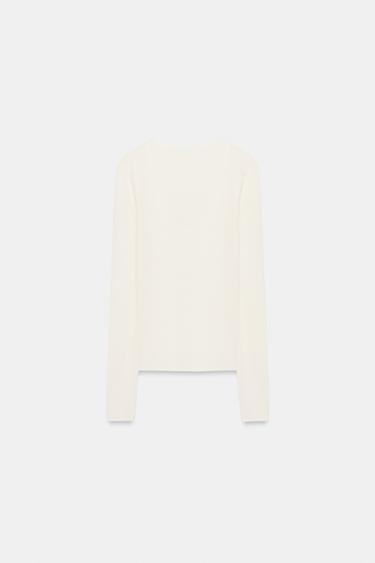 TOP EN MAILLE EXTRAFINE - Blanc de Zara - Image 5