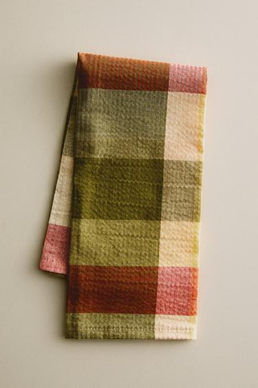 Zara PACK OF CHECK COTTON NAPKINS (PACK OF 2) - 綠色