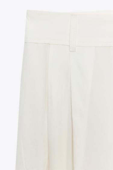 PLEATED TROUSERS WITH FLAPS - Oyster-white by Zara - Image 5
