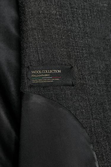100% WOOL BLAZER ZW COLLECTION - Grey marl by Zara - Image 4