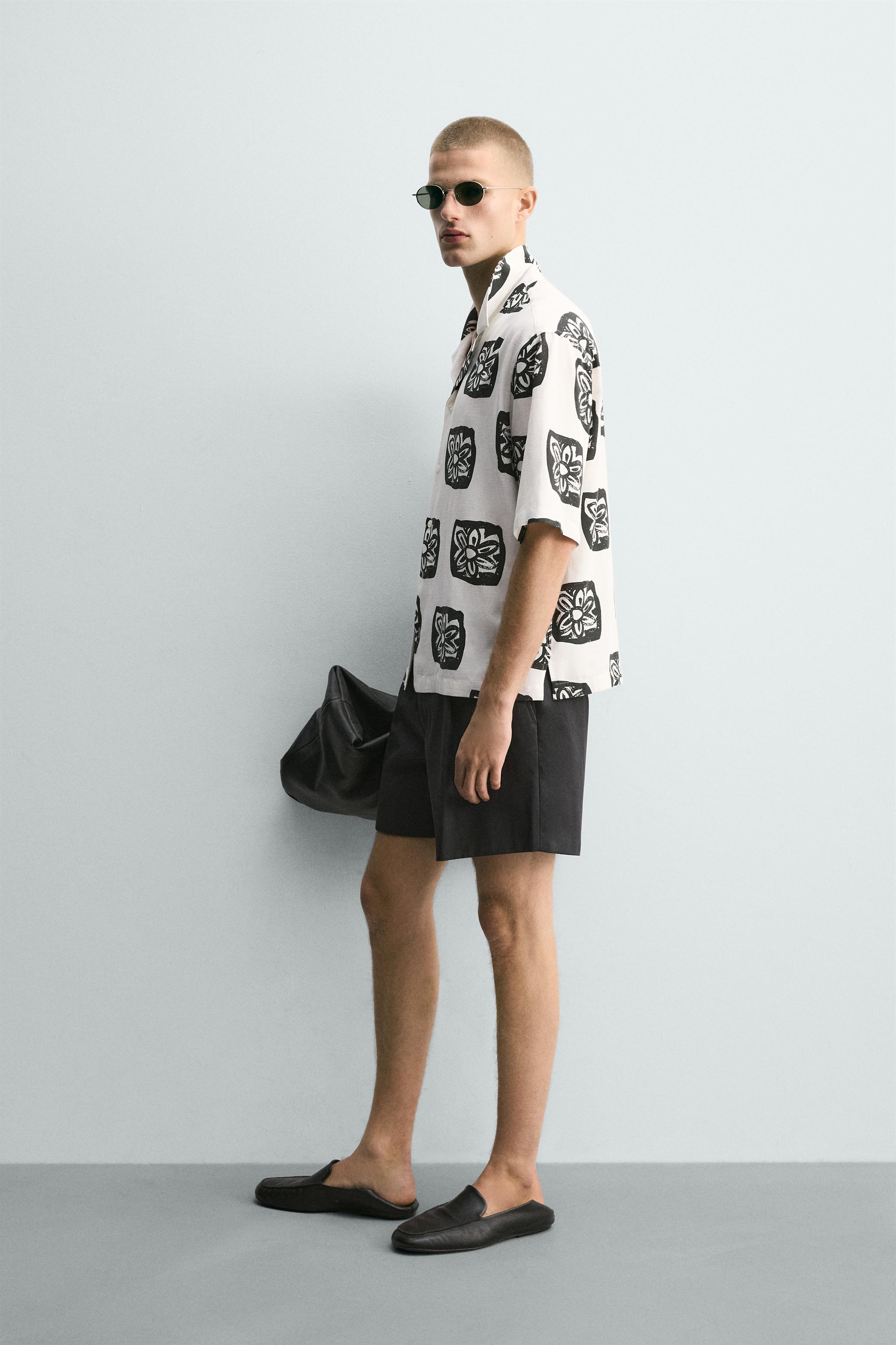 CONTRAST PRINT RELAXED FIT SHIRT