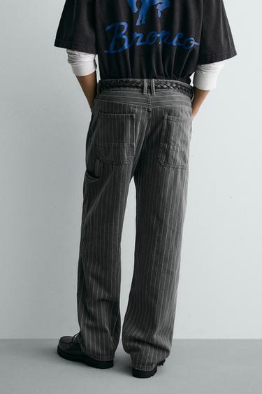 PANTALON BAGGY FIT RAYURES - Gris / Bleu de Zara - Image 2