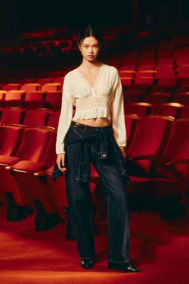 Zara 薄紗蕾絲襯衫 - 香子蘭色