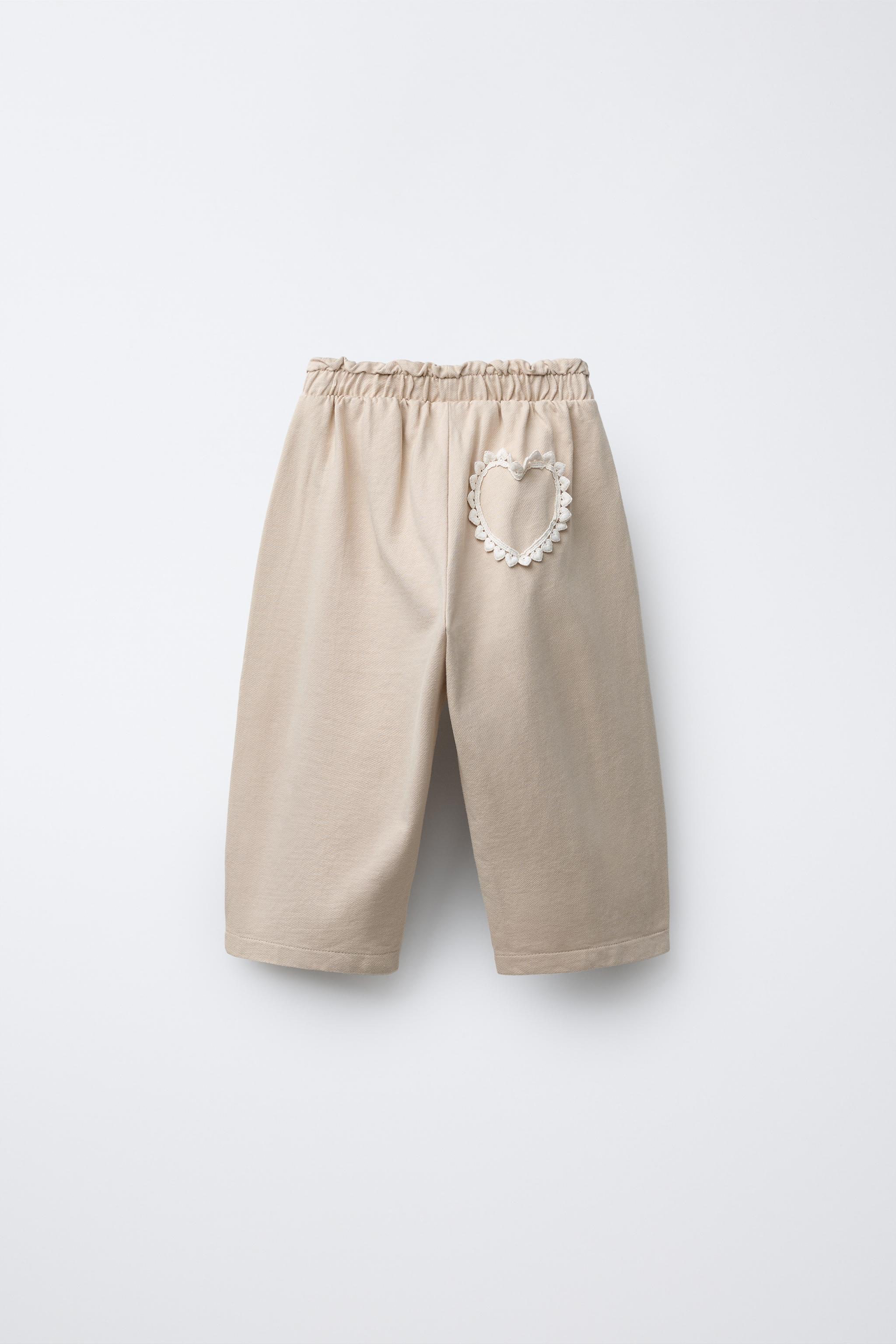 CROCHET DETAIL BAGGY PANTS - Light beige | ZARA United States