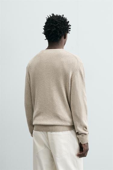 PULL RETORS MÉLANGE COTON - Sable / Chiné de Zara - Image 2