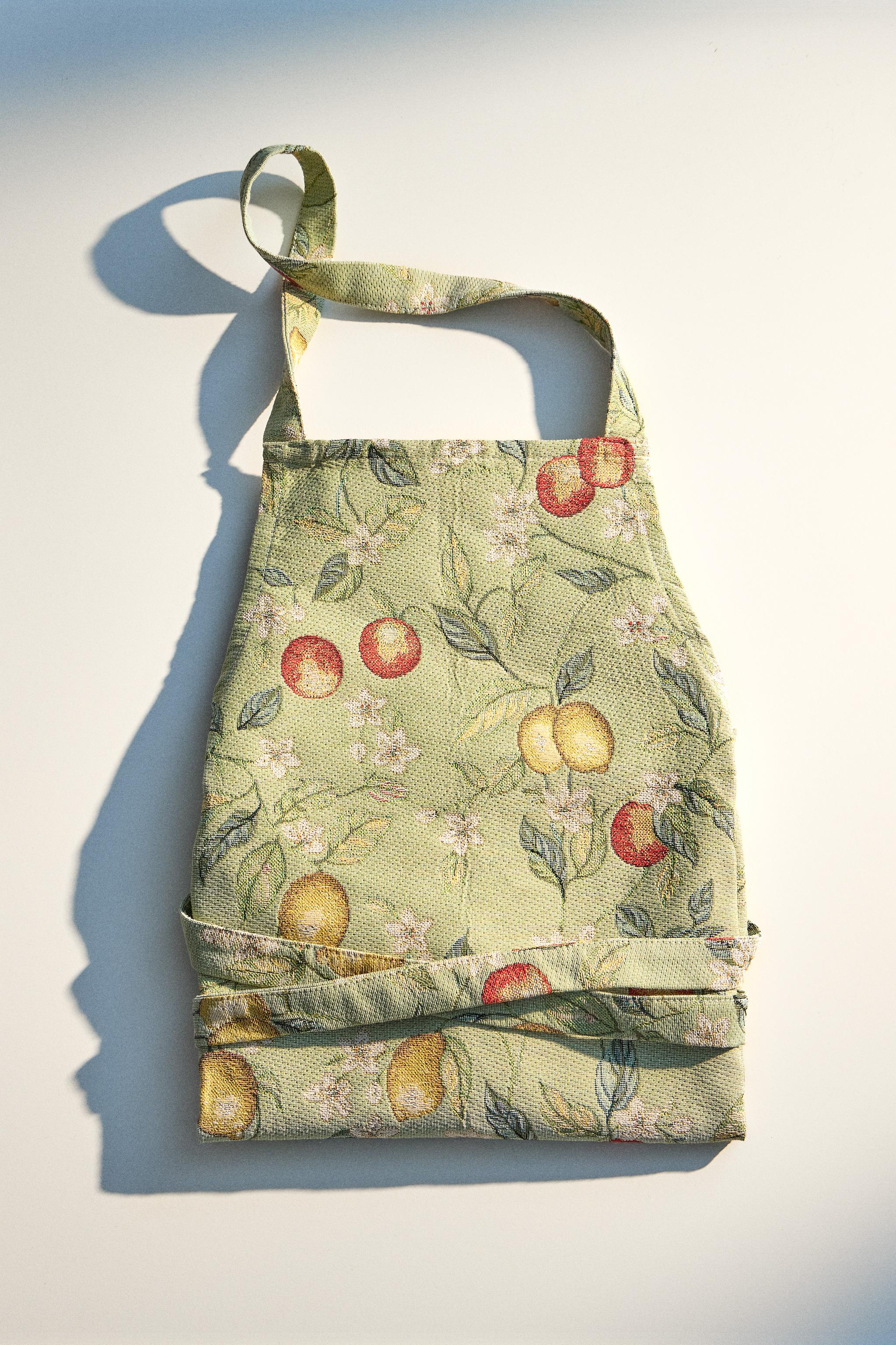 LEMON JACQUARD APRON — Green