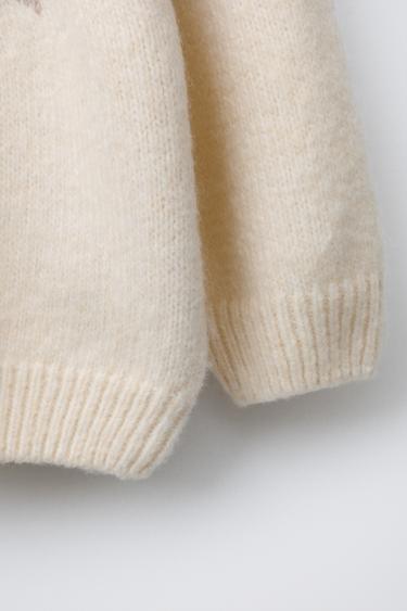 JACQUARD KNIT SWEATER - Ecru / Blue by Zara - Image 3