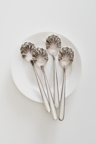 PACK OF STEEL DESSERT SPOONS (PACK OF 4) - Steel by Zara