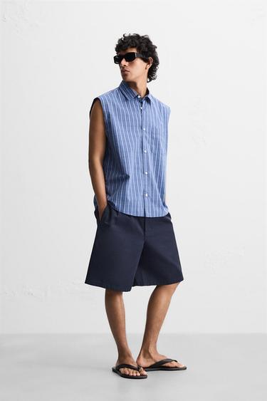 CHEMISE RELAXED FIT À CARREAUX - Bleu de Zara - Image 3