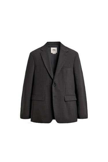 BLAZER DE TERNO 100% LÃ - Marrom-escuro da Zara