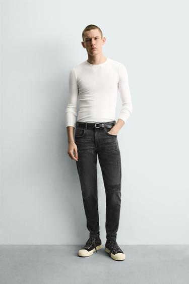 SKINNY FIT JEANS - Charcoal by Zara