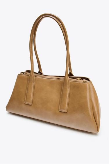 CRACKLED-EFFECT CITY BAG - Beige by Zara - Image 2