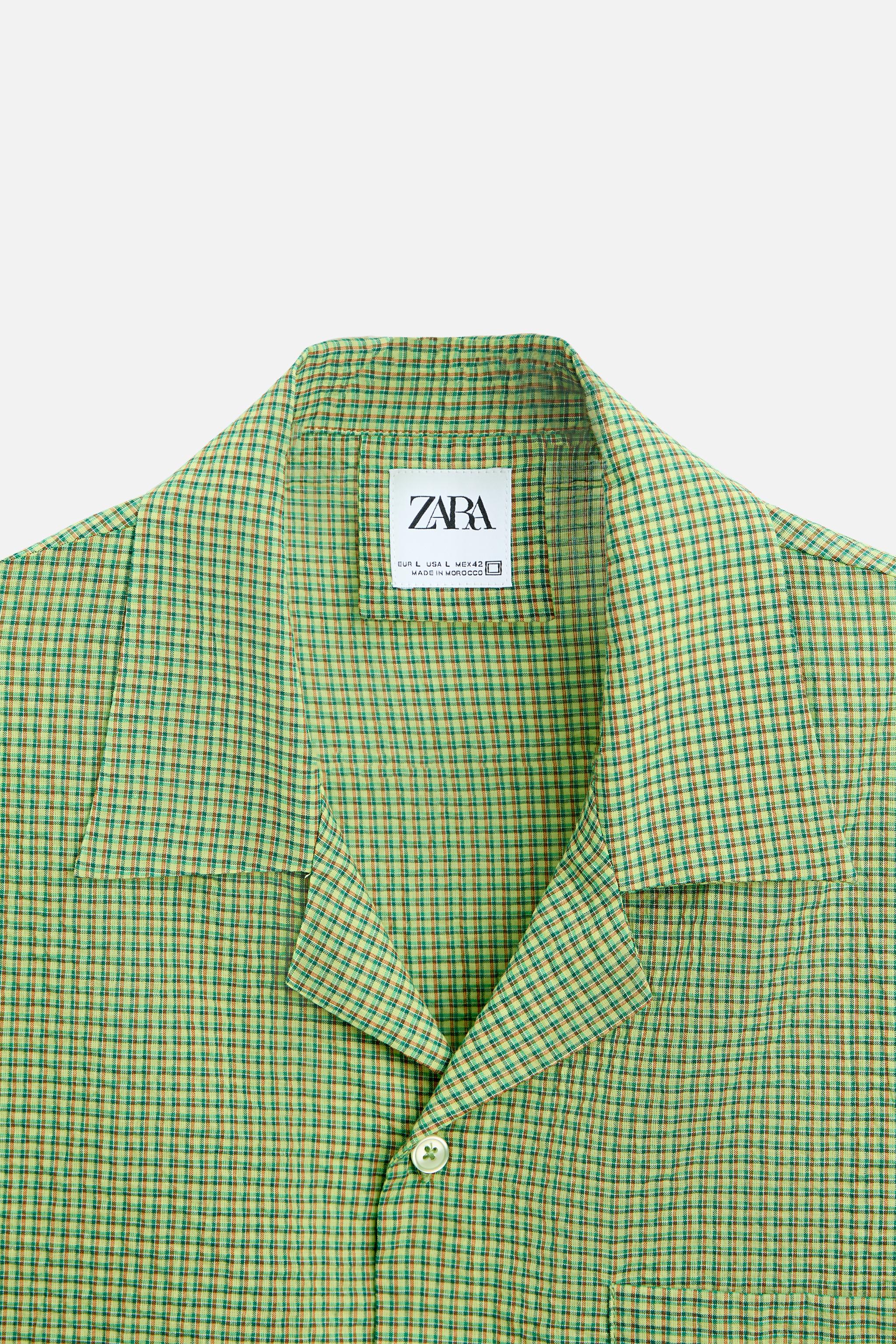 TEXTURED CHECK SHIRT - Light green | ZARA New Zealand TEXTURED CHECK SHIRT - Light green | ZARA New Zealand