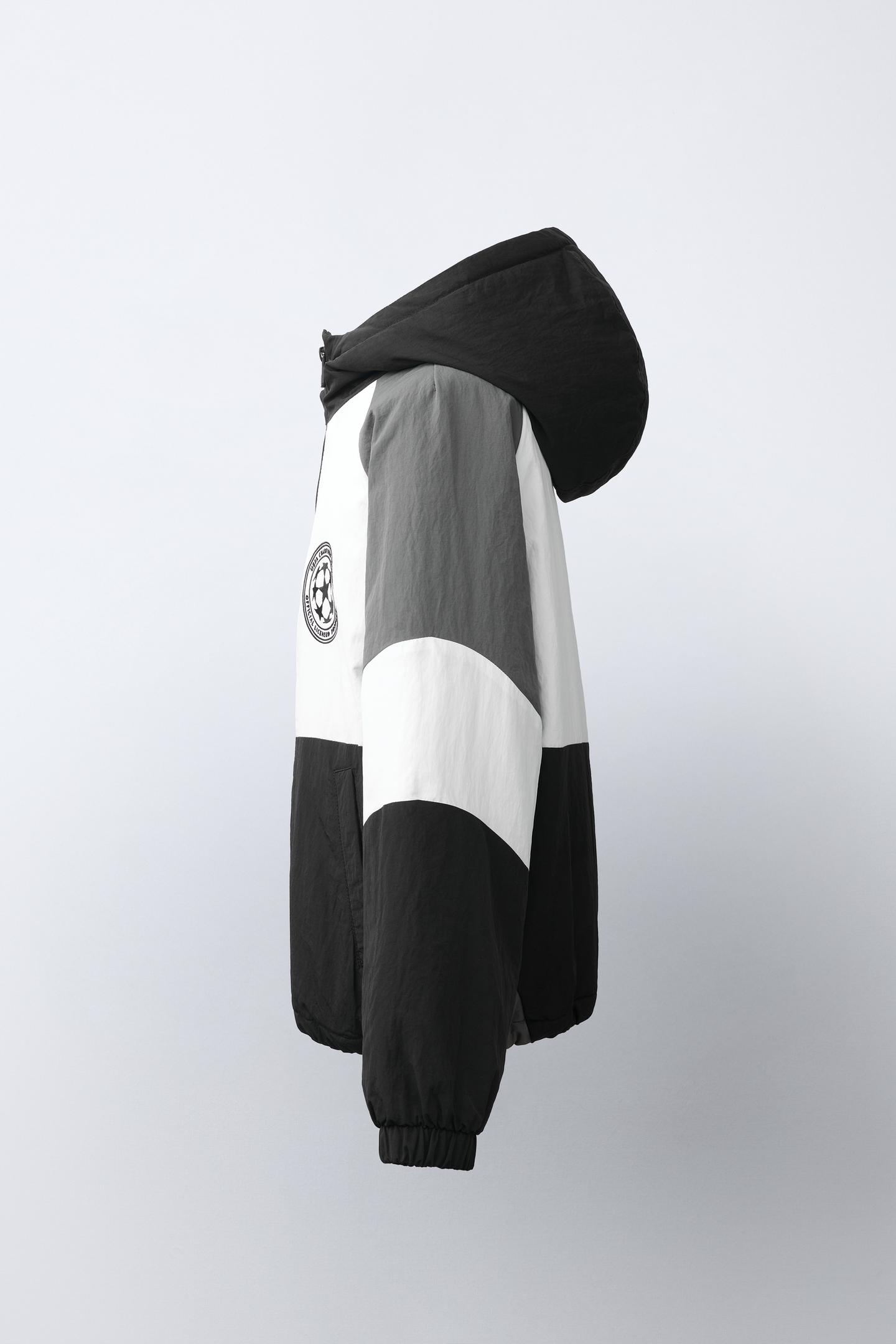 Детская куртка Zara UEFA Champions League ® Colorblock, цвет: Чёрный — фото 4