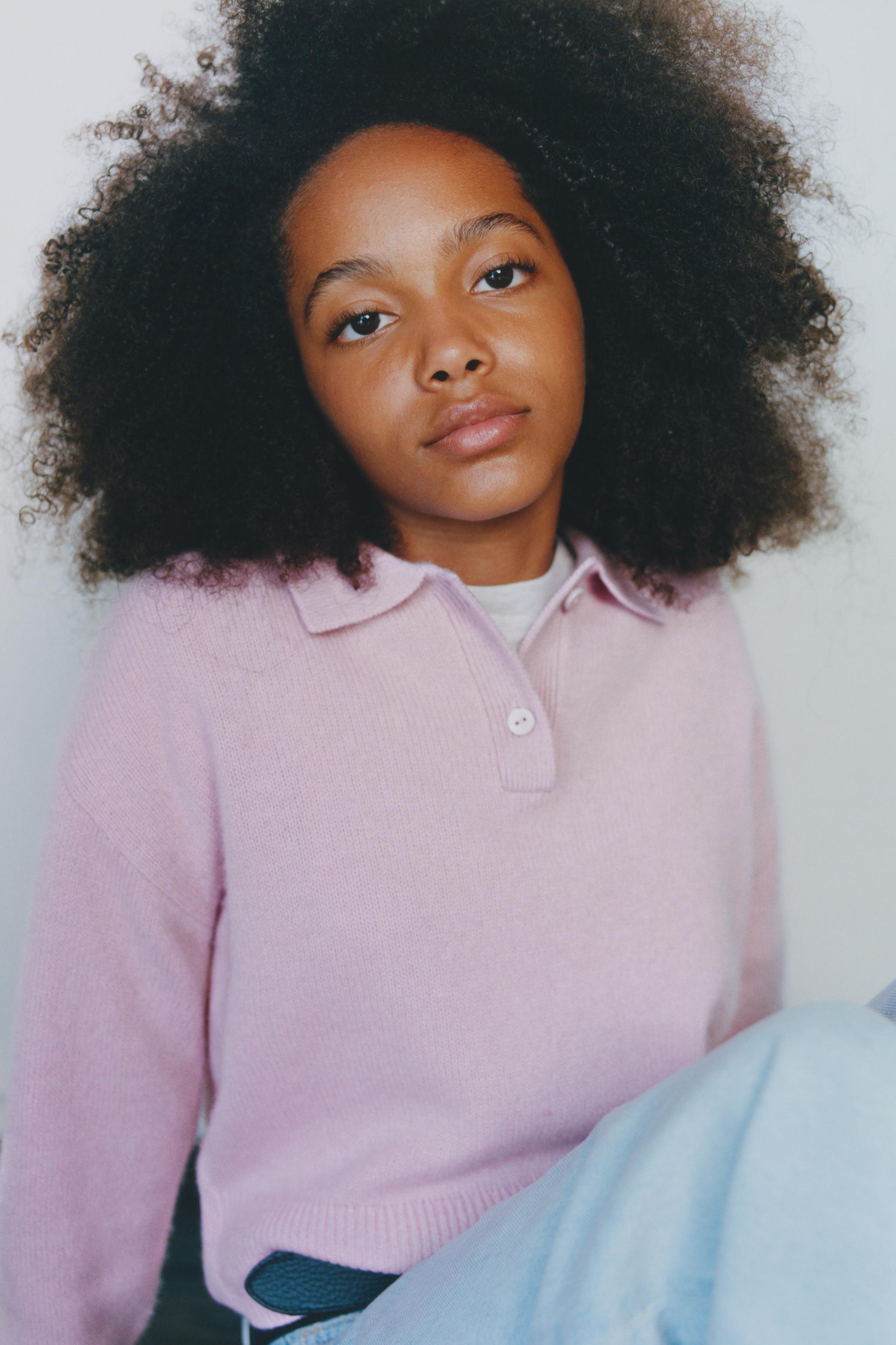100% CASHMERE POLO JUMPER — Pink