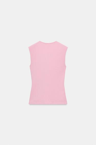SLEEVELESS TOP - Dusty pink by Zara - Image 4