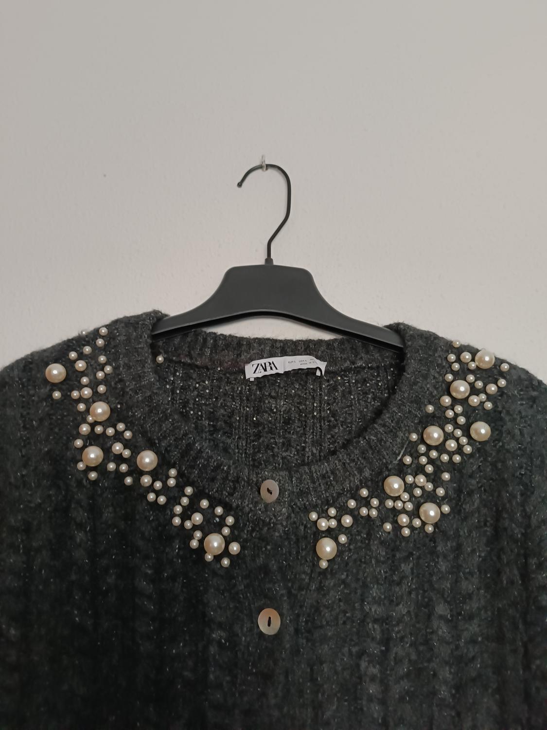 KNIT CARDIGAN WITH FAUX PEARLS - Image 3