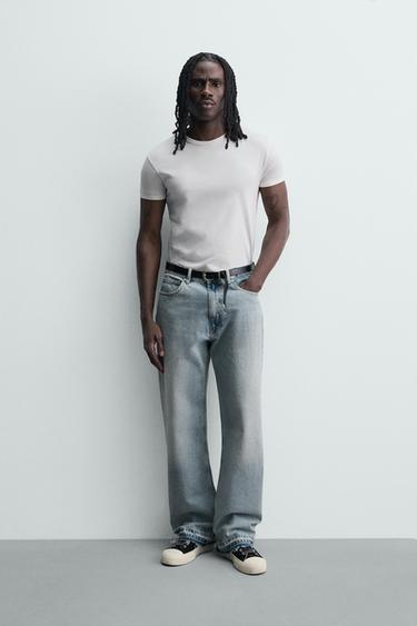 QUẦN JEANS ỐNG RỘNG - Màu xanh nhạt từ Zara