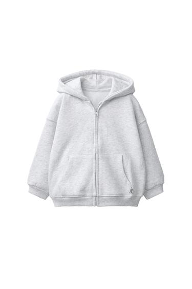 SWEAT ZIPPÉ À CAPUCHE - Gris chiné de Zara - Image 0