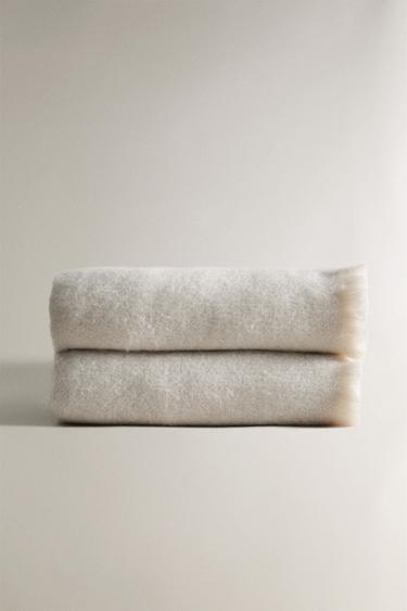 FRINGED SOFT THROW - Blue / Grey by Zara - Image 1